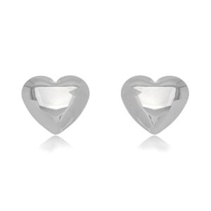 Brinco Coração Prateado – Romance Minimalista