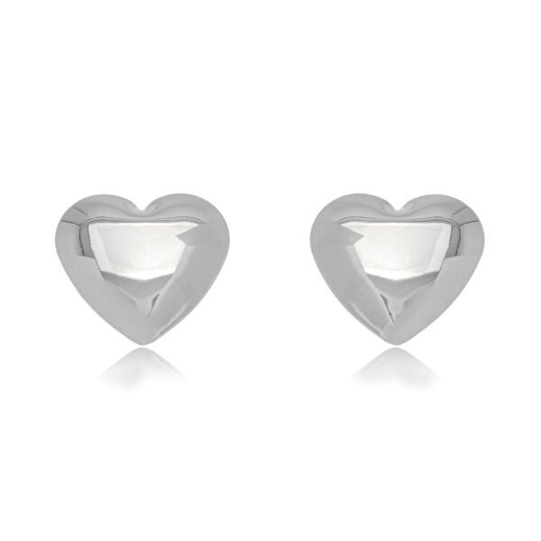 Brinco Coração Prateado – Romance Minimalista