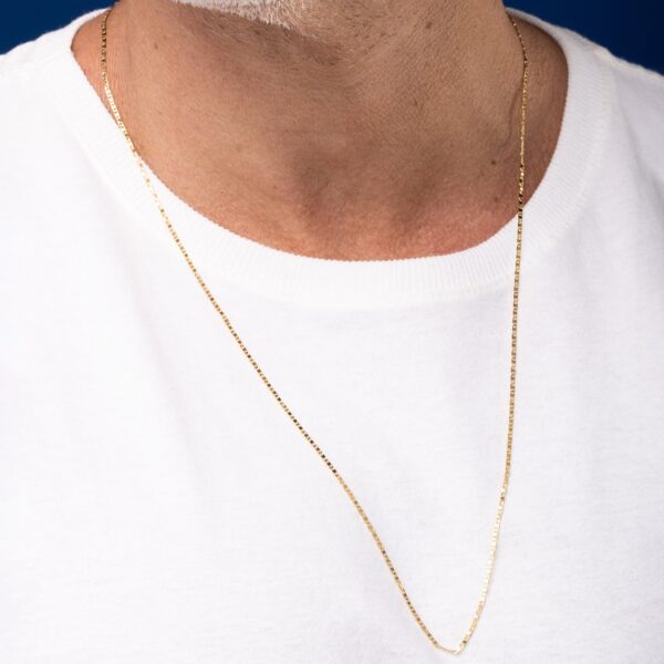 Colar Masculino Liso Dourado 70cm