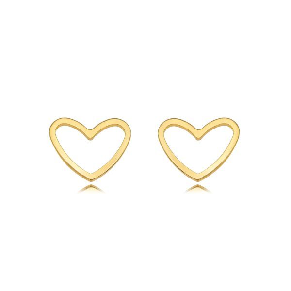 Brinco Coração Vazado Dourado – Golden Love