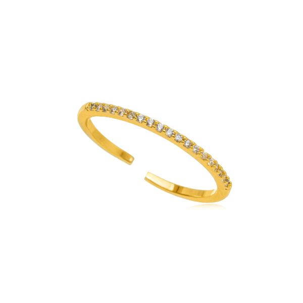 Anel Dourado com Zircônias