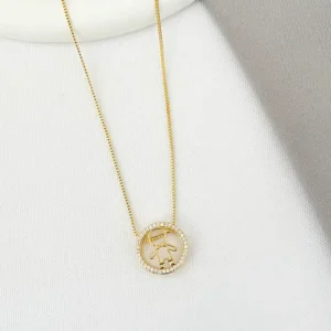 Colar Menino em Círculo de Zircônias Dourado