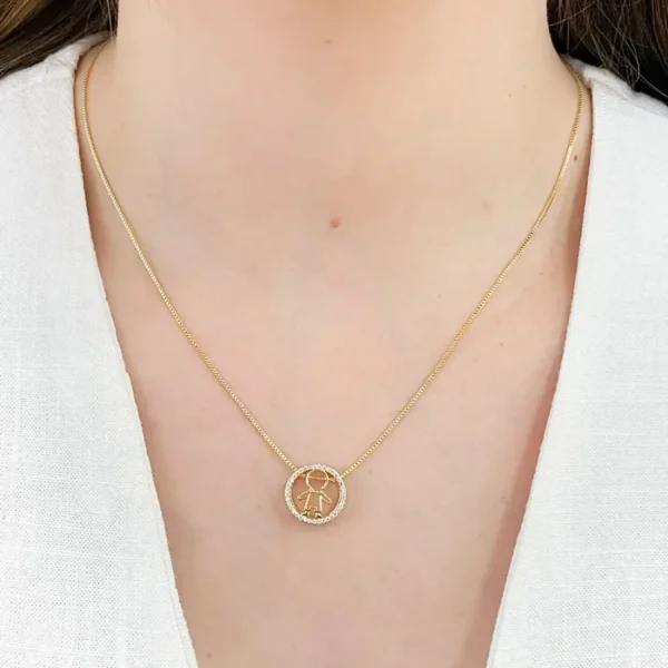 Colar Menino em Círculo de Zircônias Dourado - Imagem 2