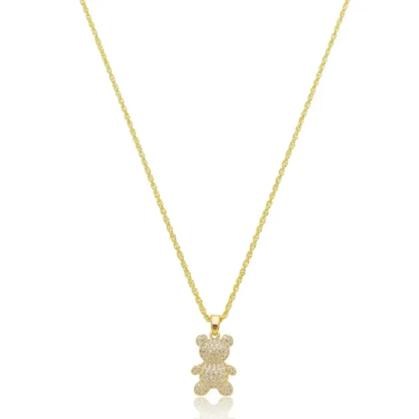 Colar Urso de Zircônias Dourado - Imagem 2