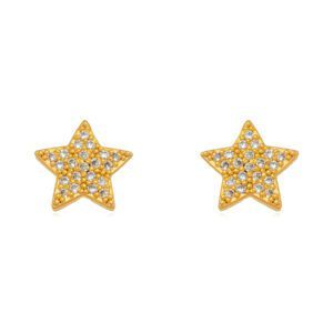 Brinco Estrela com Zircônias Dourado