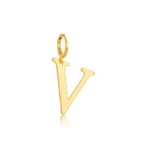 Brinco Dourado Letra V