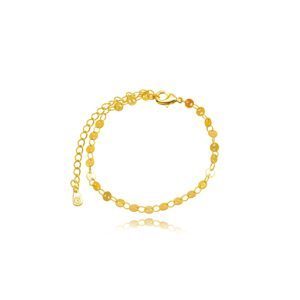 Pulseira Dourada com Discos Charmosos