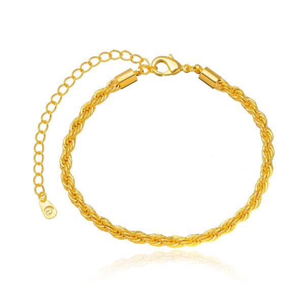 Pulseira Dourada Trançada Robustez