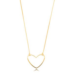 Colar Dourado com Pingente Coração Aberto