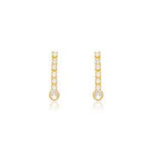 Brinco Dourado com Zircônias em Cascata