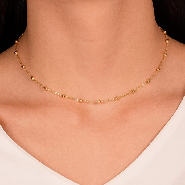 Colar Dourado com Esferas - Imagem 2