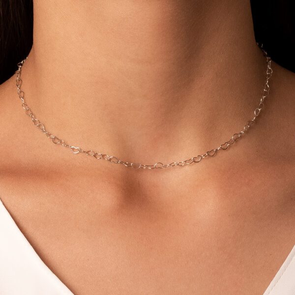 Choker Prateado com Corações - Imagem 2